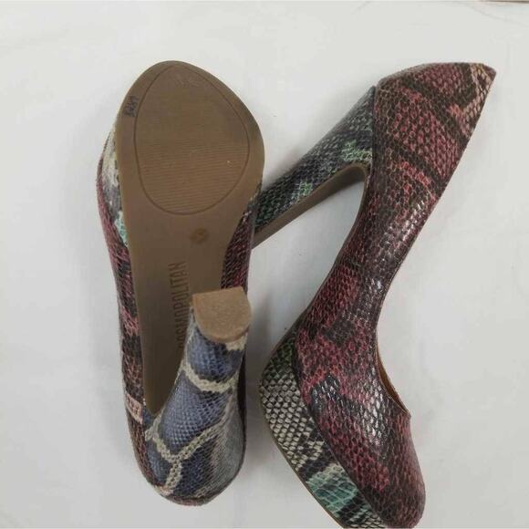 Cosmopolitan Womens Jackie Platform Pump Shoes Pink Snakeskin Slip Ons 9.5 M - Picture 9 of 9